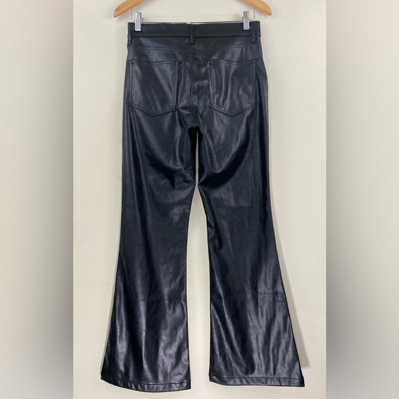 NWT GAP 70s high rise flares in vegan black leather- 6P - Picture 3 of 14
